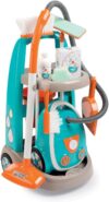 Smoby – Spielzeug Reinigungstrolley – mit Staubsauger inkl. Soundgeräuschen, Schaufel, Besen, Wischmopp, Spielverpackungen, für Kinder ab 3 Jahren