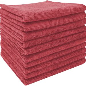 SBS Mikrofaser-Reinigungstücher – 30 x 30 cm – Rot – 10 Stück
