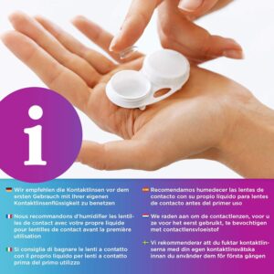 GLAMLENS Sehr stark deckende, farbige und natürliche blaue Kontaktlinsen SILIKON COMFORT NEUHEIT farbig „Mirel Blue“ + Behälter – 1 Paar (2 Stück) – DIA 14.00 – ohne Stärke 0.00 Dioptrien