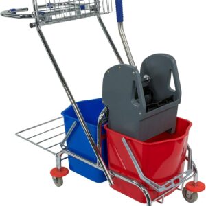 Sprintus Doppelfahreimer Chrom pro Doppelfahrwagen Putzwagen Wischwagen Reinigungswagen