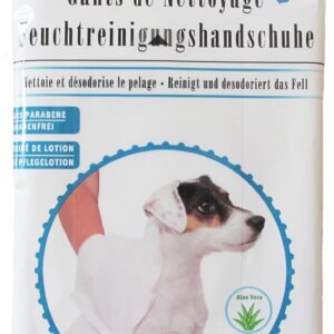 Bubimex Easy Clean Hygienische Reinigungshandschuhe für Hunde und Katzen – reinigt und desodoriert – mit Aloe Vera-Extrakten – für die Hygiene Ihrer Haustiere