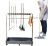 Reinigungswagen mit 12 Haken | Rollender Hausmeisterwagen auf Rädern | Integriertes Standwaschbecken, Besen Mopphalter für Zu Hause | Großer Kapazität, für Zuhause Und Hotel, Krankenhäuser