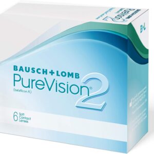 Bausch + Lomb PureVision 2 Monatslinsen, sehr dünne sphärische Kontaktlinsen, weich, 6 Stück, BC 8.6 mm, DIA 14 / -4,00 Dioptrien