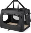 lionto Hundetransportbox faltbar für Reise & Auto, 82x58x58 cm, stabile Transportbox mit Tragegriffen & Decke für Katzen & Hunde bis 18 kg, robuste Hundebox aus Stoff für klein & groß, schwarz