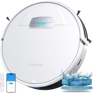 HONITURE Staubsauger Roboter, G20 Saugroboter mit Wischfunktion,4000Pa,Kehren Saugen Wischen 3 in 1 Roboterstaubsauger,Ideal für Tierhaare, Teppiche und Hartböden,Sprach- und Fernbedienungssteuerung