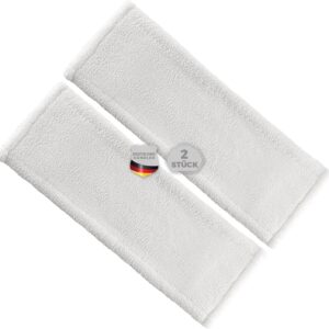 Thometzki Mikrofaser Wischmop 50 cm White Ersatz für Mop Klapphalter Wischmoppbezug, für Versiegelung Reinigung von Bodenbeläge wie Laminat Dielen, Fliesen Feudel, Bodenwischer Ersatzbezug (2)