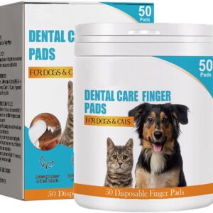 KMKANPO 50 Stück Ohrpflege Finger Pads Für Hunde,ohrenreiniger Hund,ohrreiniger für Hunde,Ohr-Fingertücher für Hunde & Katzen,Fingerpads für Ohrenpflege Hygiene bei Hund Katze