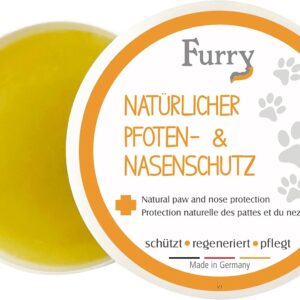 Furry Pfotenbalsam Nasenbalsam für Hunde, 120ml, Made in Germany, schützt, beruhigt, ohne Vaseline, Pfotenschutz für Sommer und Winter, mit Bienenwachs, Kokosöl, Hanföl, Ringelblumenöl