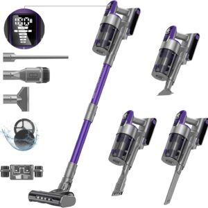 Redkey X18 Akku Staubsauger, 500W 33000Pa Ultrahohe Saugleistung, 65 Minuten ultralange Akkulaufzeit, Intelligenter Automatikmodus, 8-in-1 Staubsauger Kabellos mit LED-Bürste, 2000mAh Wechselakku
