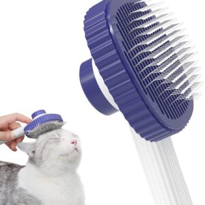 ACE2ACE Katzenbürste, Katzenbürste Langhaar und Katzenbürste kurzhaar, Selbstreinigende Katzenhaarbürste von der Bürste mit Einem Knopf, für Losem Fell, Blau
