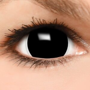 FUNZERA Farbige Mini Black Sclera Kontaktlinsen Lenses inkl. Behälter – Top Linsenfinder Markenqualität, 1Paar (2 Stück)