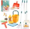 Jenilily Kinder Besen Set, 12PCS Schaufel und Besen Set Kinderbesen Spielzeug Putzset Kinder ab 2 3 Jahre