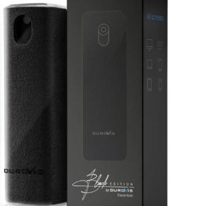 Display Reiniger Durovis Essentials | All in one Screen Cleaner Spray | Bildschirmreiniger mit Mikrofasertuch inkl. 10ml Glasreiniger ohne Alkohol für Auto, Smartphone, Laptop, Tablet (schwarz)
