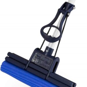 CleanAid OneTouch Easy Wischmopp, Bodenwischer, Wischer – besonders saugstark – PVA Schwamm und Teleskopstiel – Wischmopp mit Auswringfunktion, Tierhaarentferner, Schwamm, Bodenreinigung