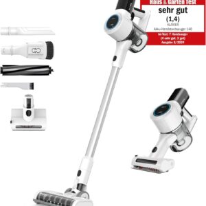 KLAMER Akku Staubsauger, 2-in-1 Staubsauger kabellos & Handstaubsauger, Akkulaufzeit bis 45 min, Akkustaubsauger mit HEPA Filter für Teppich, Auto & Hartböden