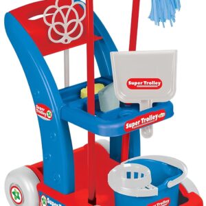Reinigungswagen Spielzeug Kinder Mädchen Reinigungswagen Spielzeug Trolley Reinigung Trolley Reinigung Luxus mit Eimer Sieb Mopp Schaufel Schwamm Made in Italy
