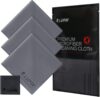 Ringke Mikrofaser Reinigungstücher, Lupin [Groß 4 Pack] Prämie Fluse Poliertuch für Handy, Laptops, iPad, Brillen, Auto, TV Bildschirme und andere Oberflächen Mikrofasertuch mit Kleiner Beutel – Grau