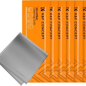 K&F Concept 6 Stück Mikrofaser Reinigungstuch (15 * 15cm) Einzel Vakuumverpackung, Reinigungstücher Set für Kamera, Objektiv, Filter, Brille, Display, Smartphones, Tablet