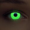DESIGNLENSES, Leuchtende grüne Halloween The Purge Kostüm UV Licht Kontaktlinsen, 1 Paar (2 Stück),weiche Schwarzlicht Farblinsen ohne Stärke (Glowing Green)