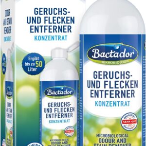 Bactador Enzymreiniger – Geruchsentferner & Fleckenentferner Konzentrat 1L – Mikrobiologischer Geruchsneutralisierer – Porentiefe Reinigung in Haushalt und Tierhaltung – Hundeurin/Katzenurin Entferner