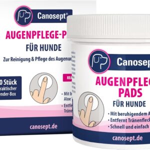 Canosept Augenpflege Finger-Pads für Hunde 100 Stück – Augenpflege Hund und Tränenfleckenentferner Hund – Augenreiniger für Hunde mit beruhigendem Aloe Vera Extrakt, schonende Hundepflege