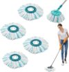 4 Stück Bodenwischer Ersatzbezug für Leifheit Clean Twist Disc Mop Micro Set,2-Faser-System für Leifheit Clean Twist M Wischmopp Rund Bodenwischer Ersatzteile,Wischmop Ersatzteile für Alle Bodenarten