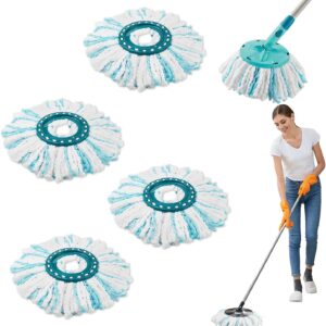 4 Stück Bodenwischer Ersatzbezug für Leifheit Clean Twist Disc Mop Micro Set,2-Faser-System für Leifheit Clean Twist M Wischmopp Rund Bodenwischer Ersatzteile,Wischmop Ersatzteile für Alle Bodenarten