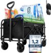 HIKENTURE Bollerwagen Faltbar 65Liter&100KG belastbar – Wiegt nur 4,9KG- Extrem Faltbarer Bollerwagen – Klappbarer Handwagen Einkaufstrolley für Strand Camping Einkauf