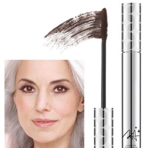 Mascara Braun Wasserfest, Lange Wimpern, Langanhaltende Volumizing und Wischfest Wimperntusche Geeignet für Ältere Frauen mit Spärlichen Wimpern, Hypoallergen Augen Makeup für Empfindliche Haut-02