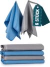 REBUy-Mikrofasertücher-Premium Microfasertücher, Reinigungstücher, Putzlappen-besonders saugfähig, streifenfrei, Spülschwamm & Spüllappen für Autos, Haushalt, Fenster, Möbel – Set mit 6 Tüchern