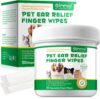 APCKFLEE 50 Stück Haustier-Ohrentücher für Hunde und Katzen, Ohrreiniger für Hunde, Ohr-Fingertüche zur Pflege & Hygien, Sanfte und effektive Ohrreinigungslösung, entfernt Schmutz