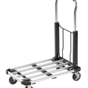 Meister Transportwagen – Klappbar – Bis 150 kg Tragkraft – Feststellbremse – Höhenverstellbarer Griff / Transporthilfe mit Lenkrollen / Paketwagen / Klappwagen aus Aluminium / 8985590