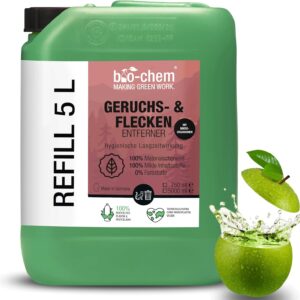 bio-chem Geruchsentferner Fleckenentferner Urinentferner – 5 L Kanister – Wirksamer Geruchsneutralisierer gegen Katzenurin, Hundeurin, Tierurin – Entfernt Hundegeruch & Katzengeruch