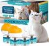 Pheromon-Diffusor für Katzen, katzen beruhigungsmittel, 6-in-1 Beruhigungsset zur Linderung von Angstzuständen, mit 2 Diffusor und 4 Nachfüllfläschchen für bis zu 120 Tage, katze beruhigung pheromone