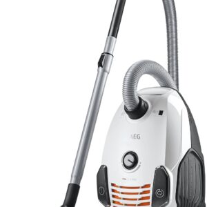 AEG VX6-2-IW-5 Staubsauger mit Beutel / 360° drehbare Räder / Zusatzdüsen und Staubbeutel / für Hart- und Teppichböden / 800 Watt / 9 m Aktionsradius / Ergo-Handgriff / neue technische Version / weiß