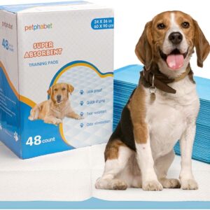 petphabet XXL Puppy Pads 60x90cm Welpenunterlagen Trainingsunterlagen Puppy Training Pads Welpentoilett Ultra saugfähig inkontinenzunterlage für Welpen Hund Puppy Training Pads 48 stücke