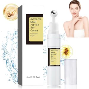 Schneckenschleim AugenCreme,Advanced Snail 96 Mucin Power Essence Eye Cream mit Ball,Augencreme Gegen Falten und Augenringe,Snail Mucin Feuchtigkeitscreme Augenpflege,Augenringe Entfernen,17ml (A, A)