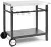 BBQ-Toro Grillwagen 85 x 50 x 81 cm | Metall Grilltisch mit großer Arbeitsfläche | Grill Beistelltisch Outdoor Grill Trolley Grilltisch Outdoor Servierwagen Outdoor Garten Trolley (Schwarz/Silber)