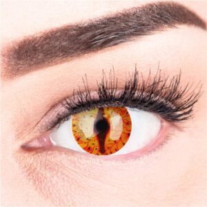 Farbige Feurige Dragon Kontaktlinsen Ohne Stärke mit Gratis Kontaktlinsenbehälter – Stark Deckend und Intensive Farben – Drogon Cosplay Lenses für Halloween Fasching
