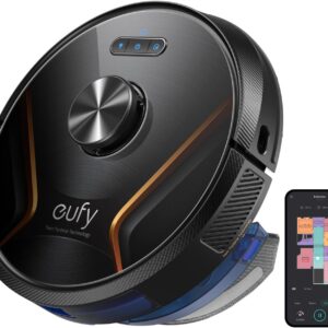 eufy Saugroboter mit Wischfunktion, RoboVac X8 Hybrid, 2X 2000Pa Saugleistung, iPath Lasernavigation, 2-in-1 Sauger & Wischmopp, AI. Map 2.0 Technologie, Twin-Turbine-Technologie WLAN-Funktion