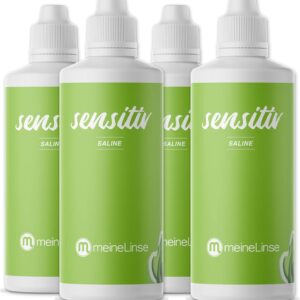 meineLinse Sensitiv Saline Kochsalzlösung für Kontaktlinsen – Kontaktlinsen Fluessigkeit Einzelflasche 4 x 360ml für weiche Kontaktlinsen