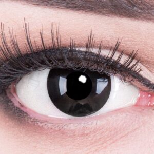 Farbige Kontaktlinsen 1 Paar schwarze Black Out 1 Paar Schwarz – Topqualität zu Halloween, Fasching, Fastnacht, Karneval Halloween gratis Kontaktlinsenbehälter ohne Stärke