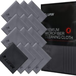 Lupin Mikrofaser Reinigungstücher, [13 Pack] Prämie Fluse Poliertuch für Handy, Laptops, iPad, Brillen, Auto, TV Bildschirme und andere Oberflächen Mikrofasertuch mit Kleiner Beutel – Grau (Gray)