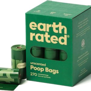 Earth Rated Hundekotbeutel, garantiert auslaufsichere und extra dicke Abfallsäcke als Nachfüllrollen für Hunde, unparfümiert, 270 Stück