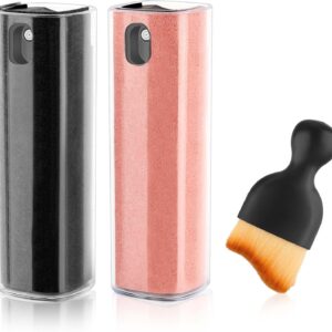 TINGTING 2 Stück Bildschirmreiniger, 3-in-1 Display Reiniger mit Reinigungsbürste Screen Cleaner Spray Bildschirm Reiniger für Monitor Tablet Handy Autobildschirm(Schwarz+Rosa)
