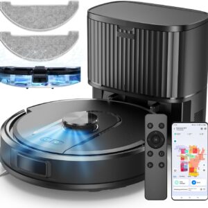 W11 Saugroboter mit Wischfunktion, Saugroboter mit LiDAR Navigation, Staubsauger Roboter mit 5000Pa Starke Saugkraft, Roboterstaubsauger mit Lang Laufzeit, 2L Wischroboter mit WIFI, ideal für Teppich