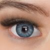 Kontaktlinsen farbig ohne Stärke blau | farbige blaue Jahreslinsen | weiche Linsen | 2 Stück Farblinsen + Linsenbehälter | 0.0 Dioptrien | natürliche Farben | Charmiga Caribbean Blue