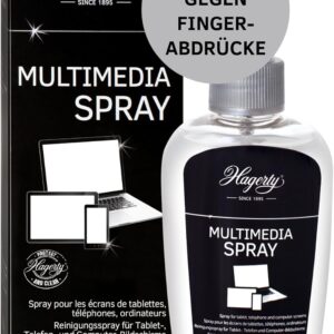 Hagerty Multimedia Spray 125 ml I Effektiver Bildschirmreiniger für Smartphone Tablet Computer Laptop I Antistatisches Display Reinigungsspray zur umfassenden Reinigung und Pflege ohne Mikrokratzer
