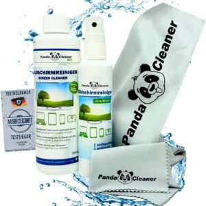 PandaCleaner Laptop Cleaning Kit – 100ml Display Spray + 250ml Refill TV Bildschirmreiniger & 2X Bildschirmreiniger Tücher für Display Reinigung (Komplett Set)
