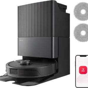 roborock Qrevo Master Saugroboter mit Wischfunktion&Hebarem Wischmopp, FlexiArm Design™, HyperForce® Saugkraft von 10.000 Pa, zusätzlich 2 Wischmops, Roboterstaubsauger-Set(Schwarz)